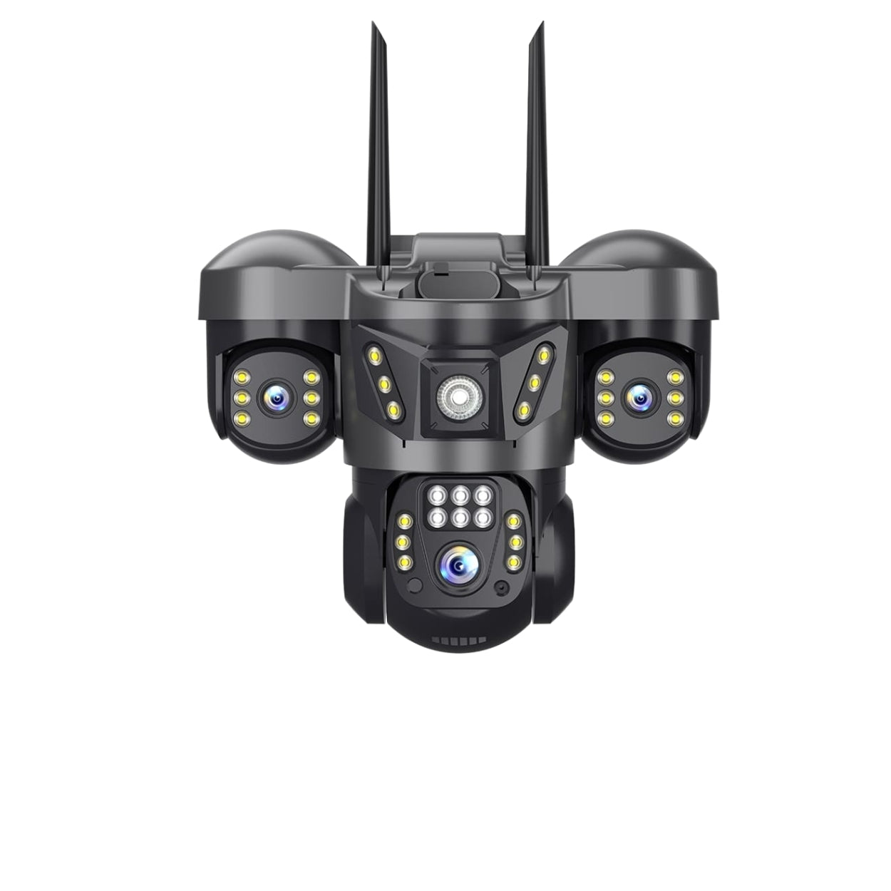 Caméra de sécurité solaire IA Wifi 6K 12MP Triple objectif UHD 3 voies